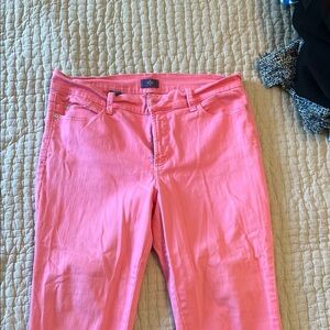 NYDJ Pink Ankle Cropped Jeans Vibrant Style
